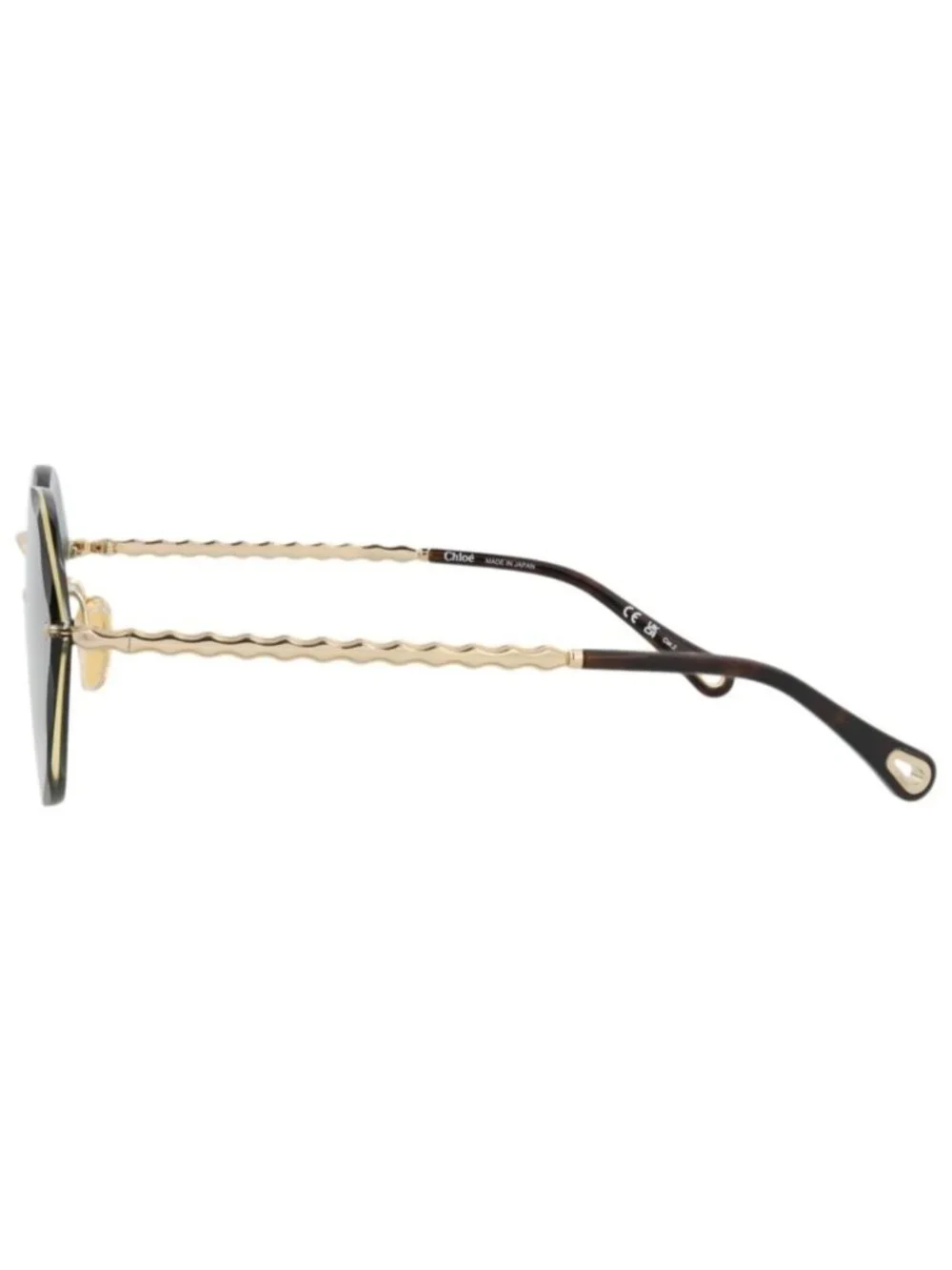 New Chloé Women's Sunglasses Cat Eye Metal Frame Gold Gold Green